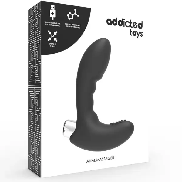 ADDICTED TOYS - Vibrador prostático recargable modelo 4 negro - Imagen 6