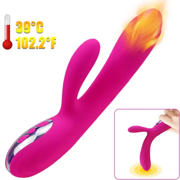 Armony - Vibrador y estimulador flexible efecto calor fucsia