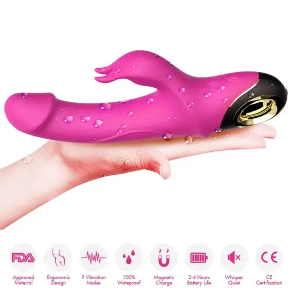 ARMONY - Vibrador rabbit rotador fucsia - Imagen 3