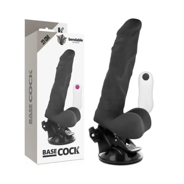 BASECOCK - Vibrador articulable control remoto negro 21 cm - 5 cm - Imagen 3