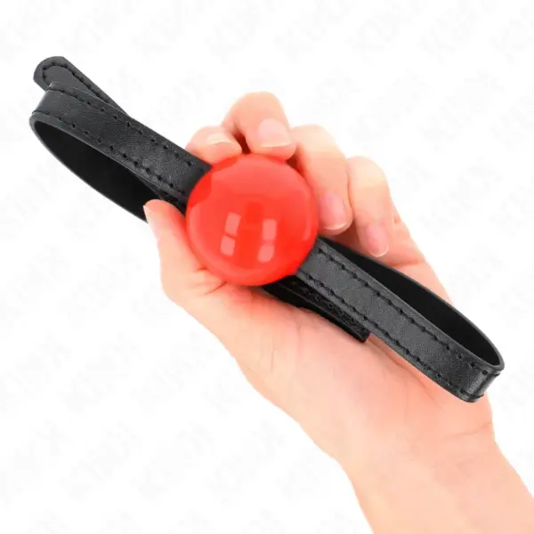 KINK - Mordaza de Bola Sólida Rojo 4 cm para BDSM - Imagen 4