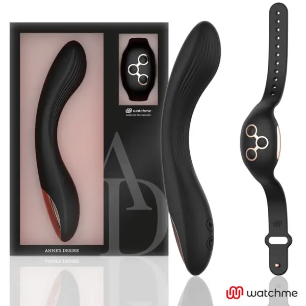 ANNE'S DESIRE - Vibrador de Control Remoto WATCHME Negro/Gold - Imagen 2