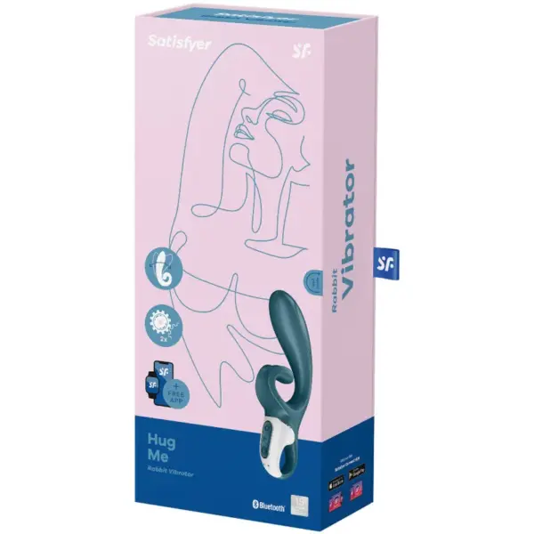 Satisfyer - Hug Me Vibrador Rabbit App Azul - Imagen 4