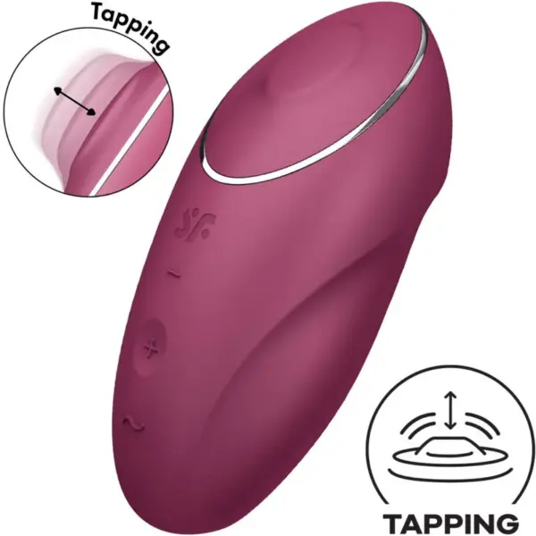 Satisfyer - Tap & Climax 1 Vibrador Lay-On Rojo - Imagen 4