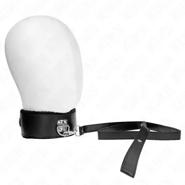 KINK - Collar con Correa 116 cm con Tachuelas Plateadas Modelo 4 Negro Ajustable - Imagen 2