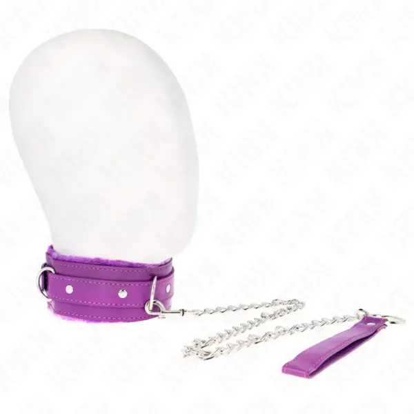 KINK - Collar con correa morado ajustable 65 cm para BDSM - Imagen 2