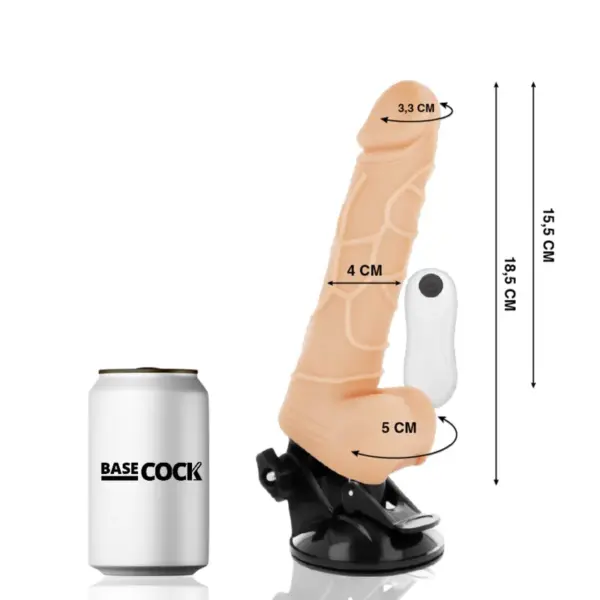 BASECOCK - Vibrador realista control remoto natural 18.5 cm - Imagen 2