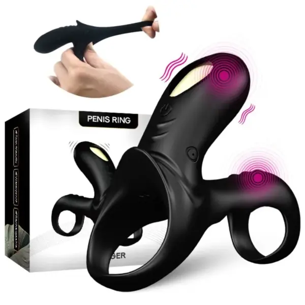 ARMONY - Ranger Anillo Doble Vibrador Pareja Negro - Imagen 5