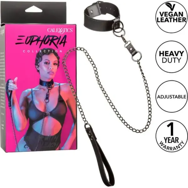 CalExotics - Euphoria Collar con Correa de Cadena para BDSM - Imagen 2