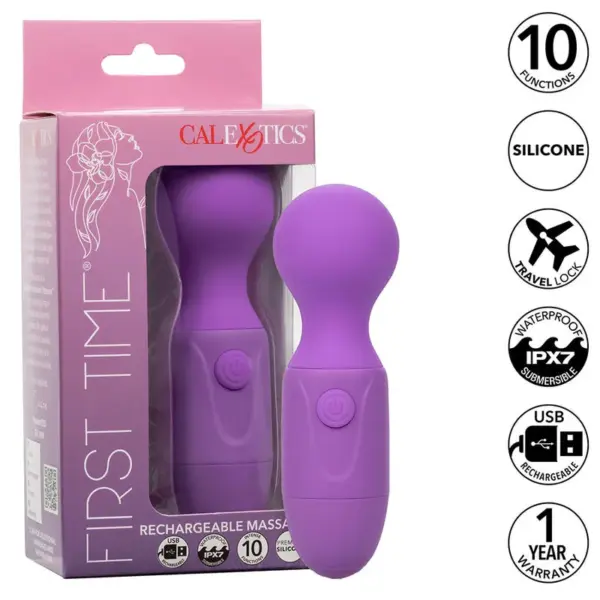 CALEXOTICS - First Time Masajeador Recargable 10 Vibraciones Violeta