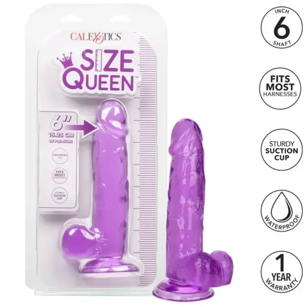 CALEXOTICS - Size Queen Dildo Lila 15.3 cm para Placer Sin Límites - Imagen 2