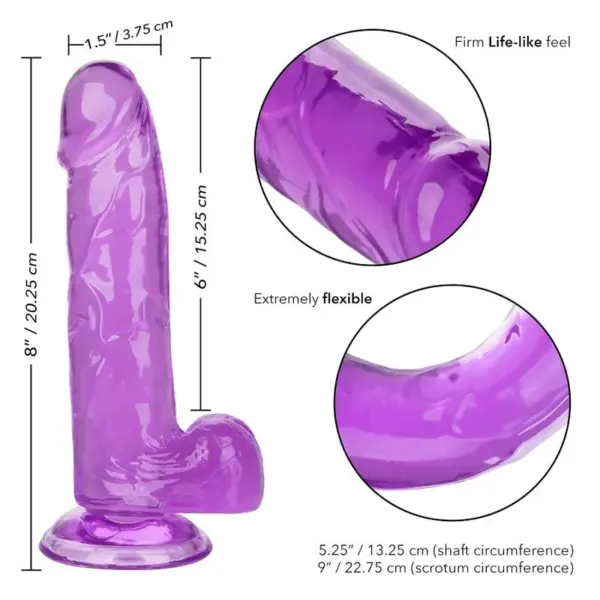 CALEXOTICS - Size Queen Dildo Lila 15.3 cm para Placer Sin Límites - Imagen 6