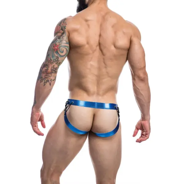 Cut4men - Jockstrap Desire Cuero Azul XL - Imagen 2