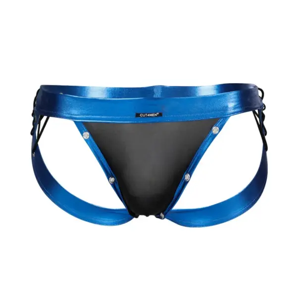 Cut4men - Jockstrap Desire Cuero Azul XL - Imagen 3