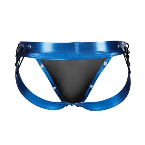 Cut4men - Jockstrap Desire Cuero Azul XL - Imagen 4