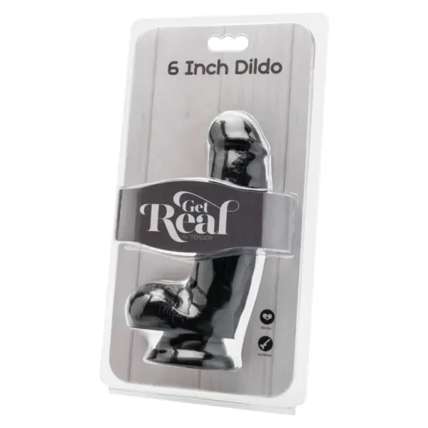 GET REAL - DILDO 12 CM CON TESTICULOS NEGRO - Imagen 2