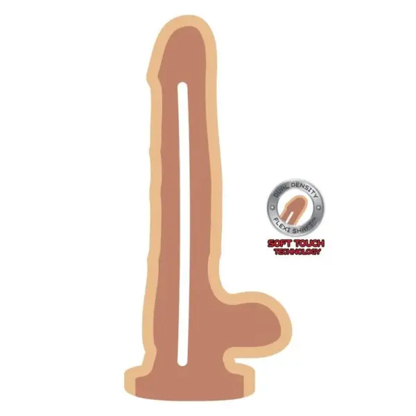 GET REAL - DUAL DENSITY DILDO 12 CM CON TESTÍCULOS NATURAL - Imagen 2