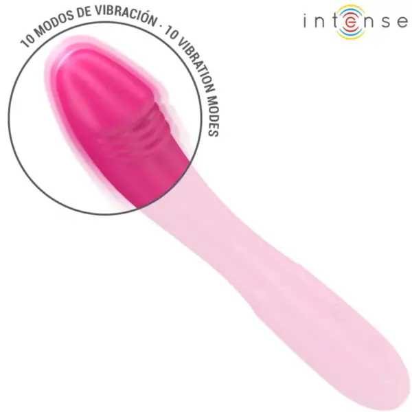 INTENSE - Vibrador Belinda 19 cm Flexible Rosa con 10 Modos de Vibración - Imagen 3