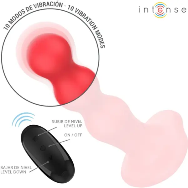 INTENSE - Vibrador Cody con Ventosa Rojo Control Remoto - Imagen 3