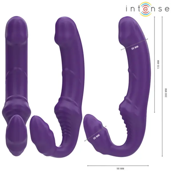 INTENSE - Vibrador Doble 20 cm Violeta Control Remoto - Imagen 2