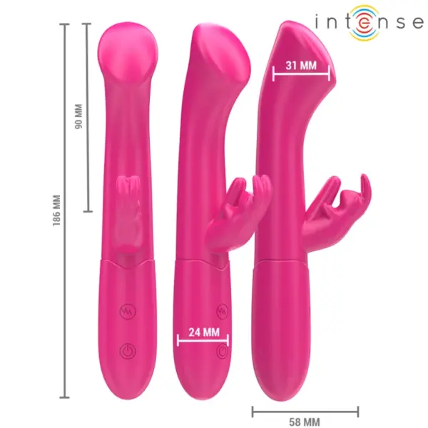 INTENSE - Vibrador Rabbit Julieta 18,6 cm con 10 Modos de Vibración Rosa - Imagen 2