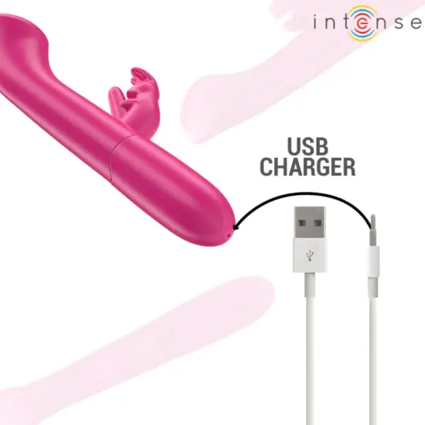 INTENSE - Vibrador Rabbit Julieta 18,6 cm con 10 Modos de Vibración Rosa - Imagen 6