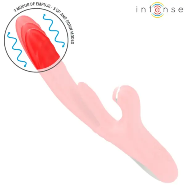 INTENSE - Vibrador multifunción KAROL con empuje, estimulación y succión rojo - Imagen 3