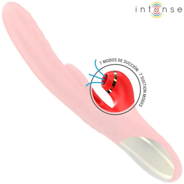 INTENSE - Vibrador multifunción KAROL con empuje, estimulación y succión rojo - Imagen 5