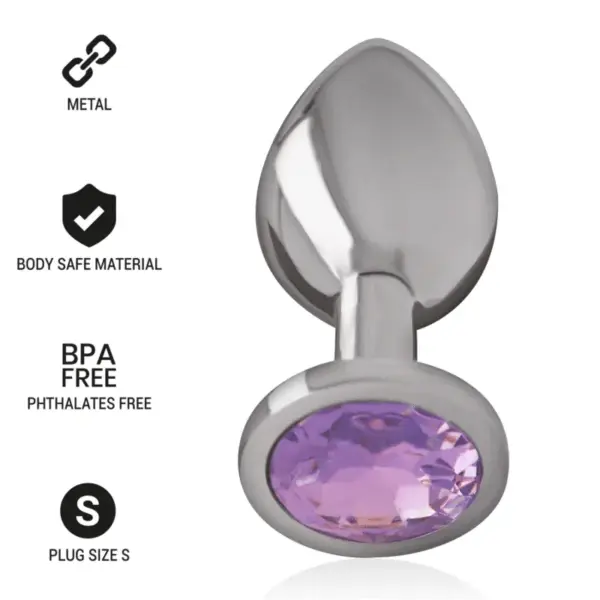 INTENSE - Plug Anal Metal Aluminio con Cristal Violeta Talla S