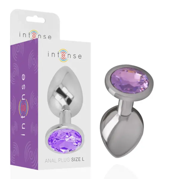 INTENSE - Plug Anal Metal Aluminio con Cristal Violeta Talla S - Imagen 2