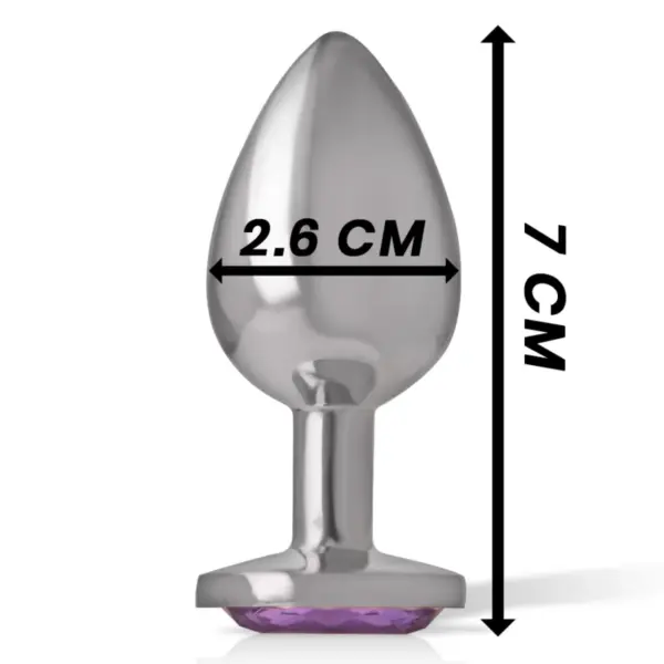 INTENSE - Plug Anal Metal Aluminio con Cristal Violeta Talla S - Imagen 5