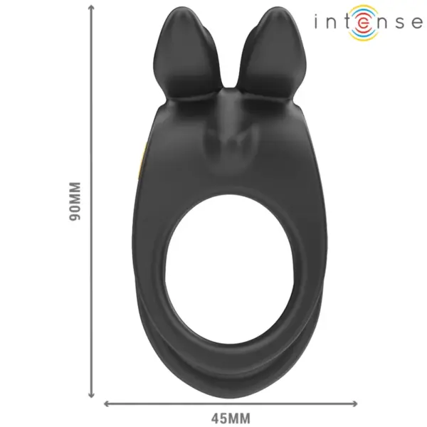 INTENSE - Sam Anillo Doble Vibrador Pene 10 Vibraciones Negro - Imagen 5