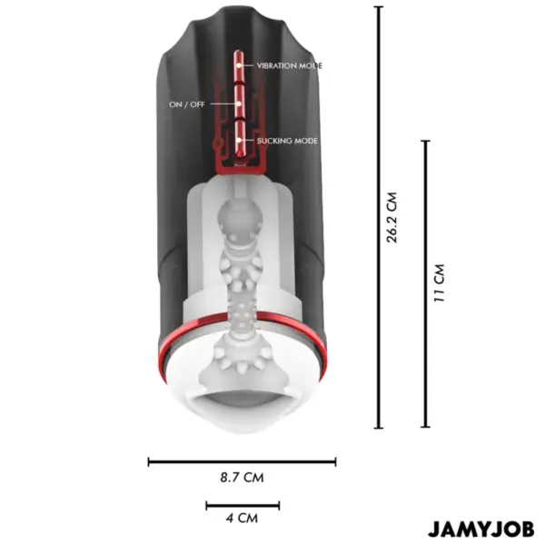 JAMYJOB - Megabite Masturbador Boca Automático con Succión y Vibración - Imagen 4