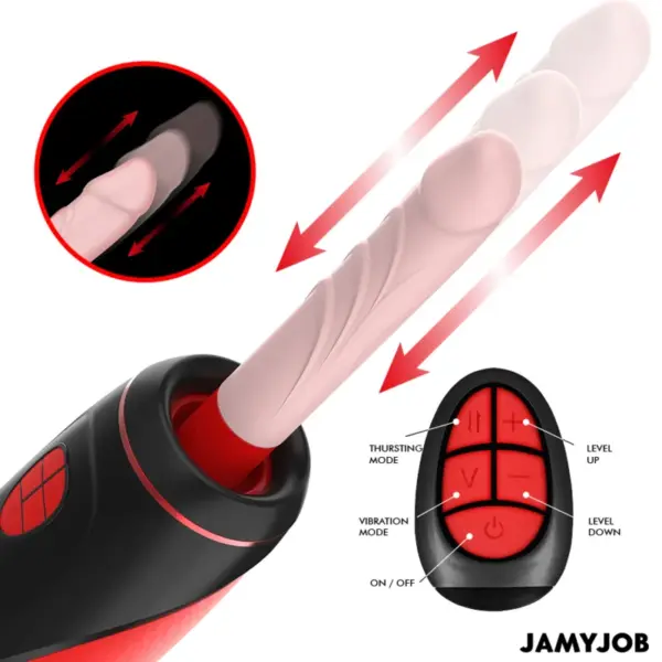 JAMYJOB - PYSTON Base Masturbador Automático con Dildo Control Remoto - Imagen 3