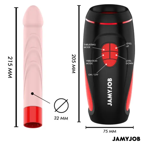 JAMYJOB - PYSTON Base Masturbador Automático con Dildo Control Remoto - Imagen 6