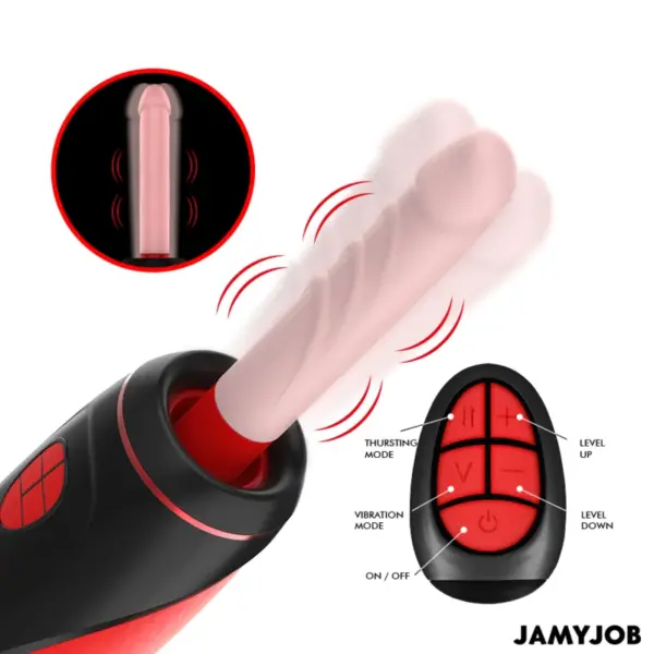 JAMYJOB - PYSTON Base Masturbador Automático con Dildo Control Remoto - Imagen 7