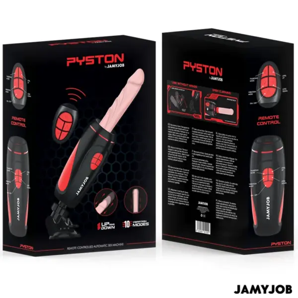 JAMYJOB - PYSTON Base Masturbador Automático con Dildo Control Remoto - Imagen 8