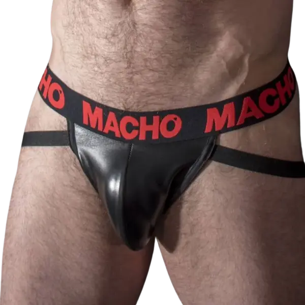 MACHO - MX25RC Jock Cuero Rojo S - Estilo Fetish para Hombres