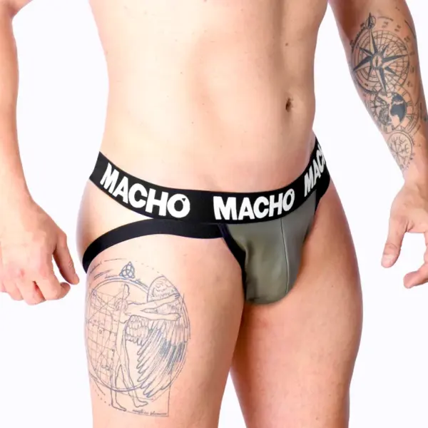 MACHO - MX27GR Jock Cuero Gris Beige L - Estilo Fetish para Él - Imagen 3