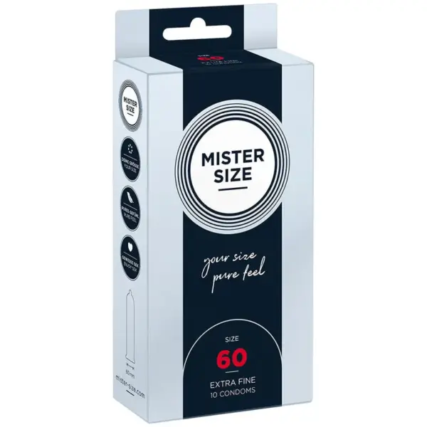 MISTER SIZE - Preservativos Talla XL 60 mm para Placer y Seguridad