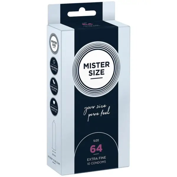 MISTER SIZE - Preservativos Talla XXL 64 mm para Placer Sin Límites