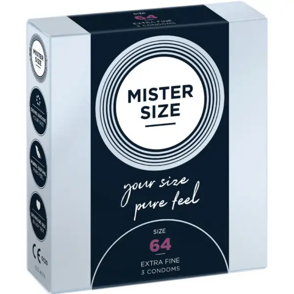 MISTER SIZE - Preservativos Talla XXL 64 mm para el Placer Sin Límites