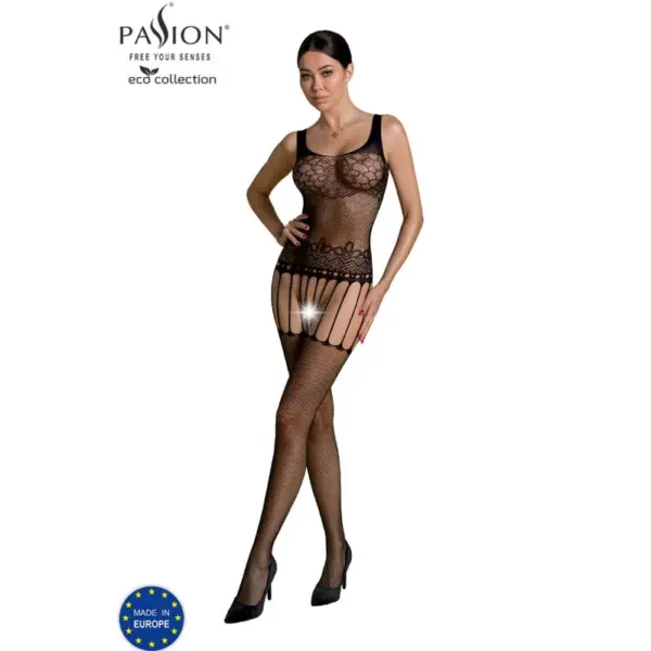 PASSION - Bodystocking Eco BS001 Negro: Lencería Ecológica Sexy