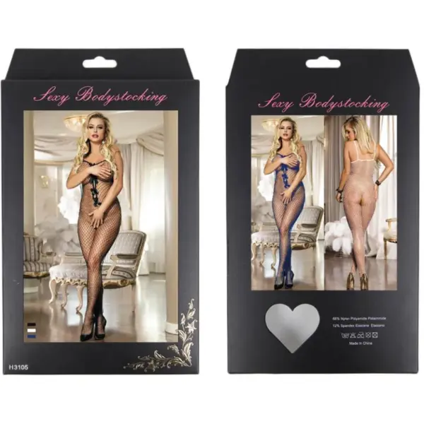 Queen Lingerie - Bodystocking con lazos en escote S/L - Imagen 7