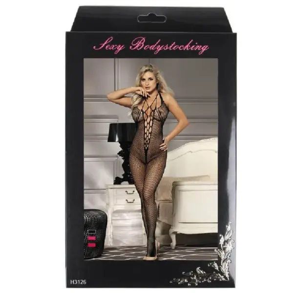 Queen Lingerie - Bodystocking Cuello Halter y Espalda Abierta S/L - Imagen 8