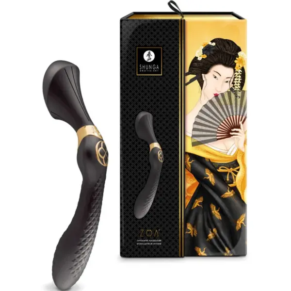 SHUNGA - ZOA Masajeador Íntimo Negro: Placer y Delicadeza - Imagen 3