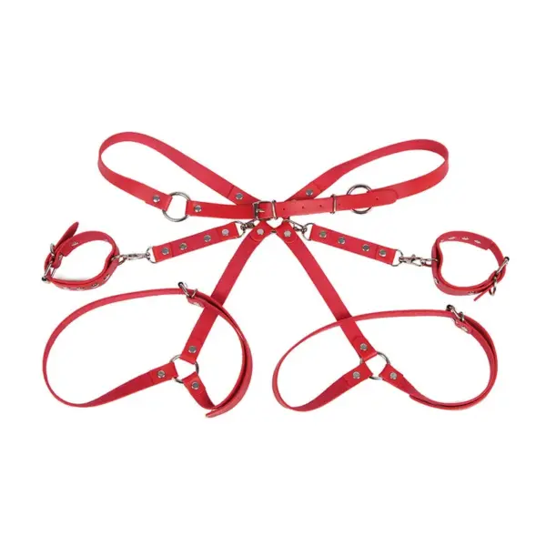 SUBBLIME - Esposas con cinturón bondage rojo talla única - Imagen 4