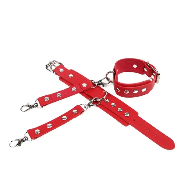 SUBBLIME - Esposas con cinturón bondage rojo talla única - Imagen 5