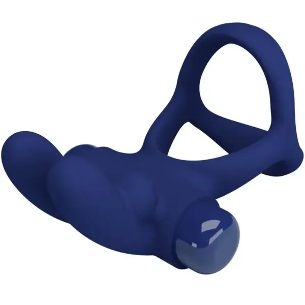 Pretty Love - Vibrador rabbit con doble anillo azul - Imagen 5