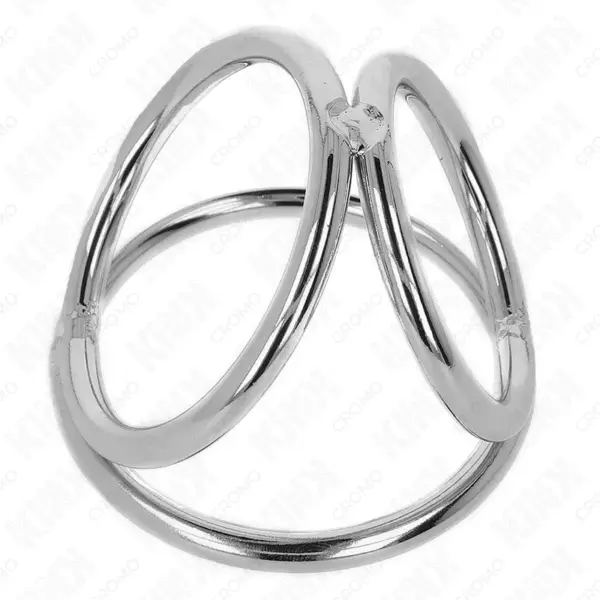 KINK - Anillo Pene Triple Metal Cromado 3.2 cm a 4.5 cm - Imagen 5